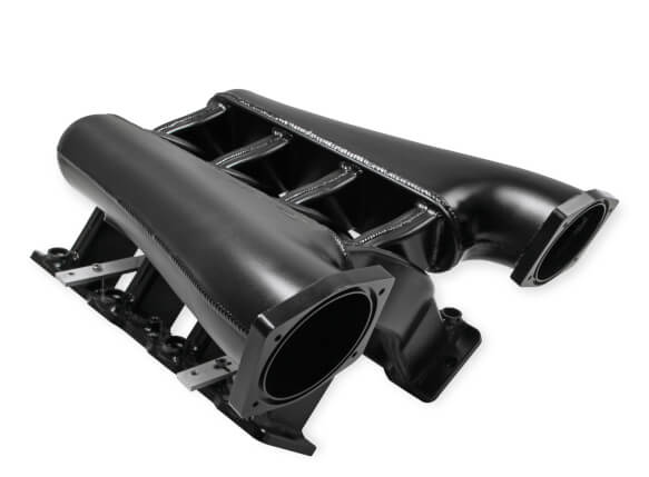 LS1/LS2/LS6 Holley Sniper EFI Fabricated Intake Manifold Dual Plenum 102mm TB spacers, and Fuel Rail Kit - Black